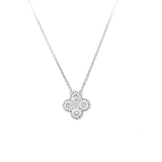 14KW 1/2CT CLOVER NECKLACE