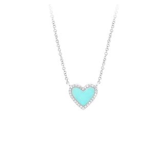 14KW TURQUOISE HEART NECKLACE