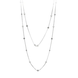 ELLE 36" NECKLACE WITH CZ & PEARLS