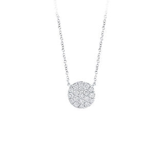 14KW SMALL ROUND PAVE NECKLACE