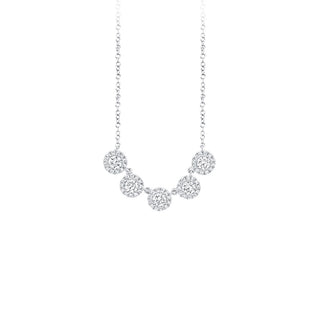 14KW 1/2CT 5-CLUSTER NECKLACE