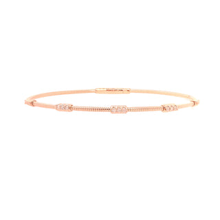 ROSE GOLD FLEX BANGLE WITH CLUSTERS