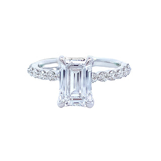 1ct Lab emerald-cut ring