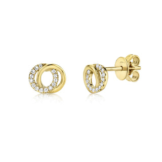 14KY TINY DOUBLE CIRCLE STUDS