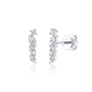 Zigzag diamond studs