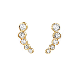 Diamond "crescent" studs