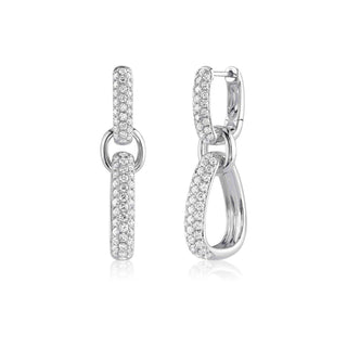 Pave drop earrings