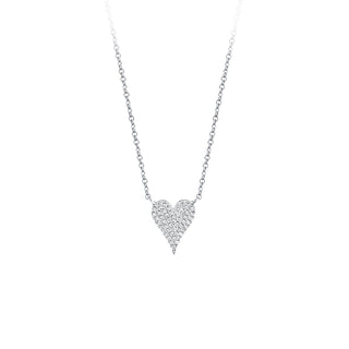 Smal pave heart necklace