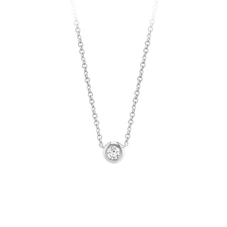 14KW 0.20CT SOLITAIRE NECKLACE