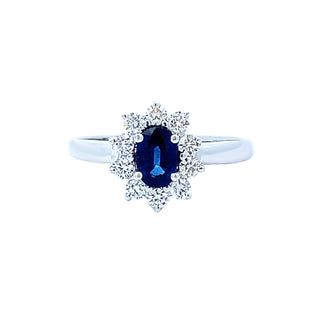 Sapphire halo ring
