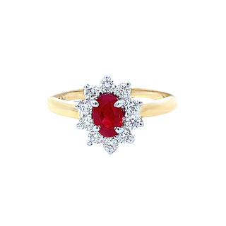 Ruby halo ring