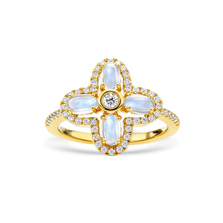 Moonstone Clover ring