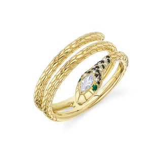 Diamond snake ring