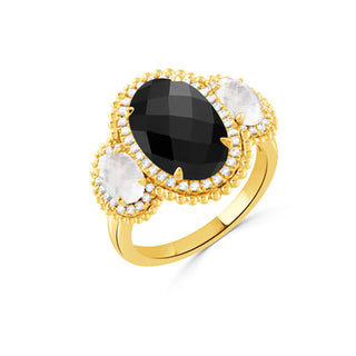 Doves 3-Stone Halo Ring