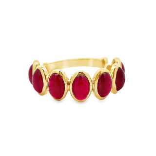 Ruby 7-Stone Oval Ring