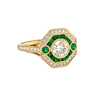 Deco emerald ring