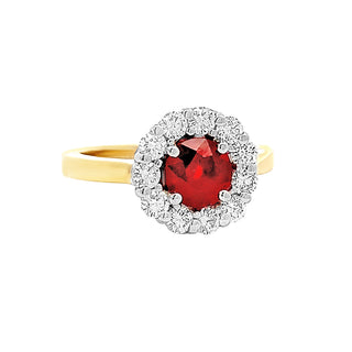 Ruby halo ring