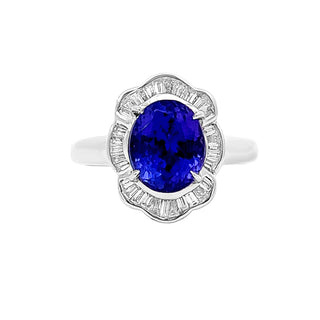 Tanzanite halo ring