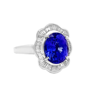 Tanzanite halo ring