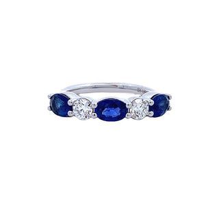 18k oval sapphire band