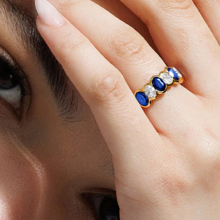 Oval sapphire band