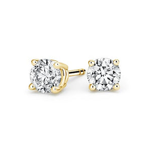 14KY GOLD 5MM CZ STUD EARRINGS