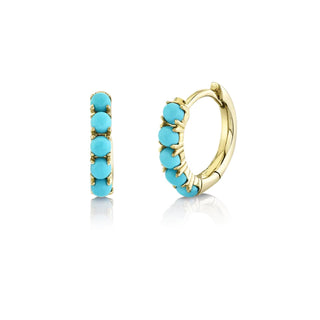 Turquoise Huggie Hoops