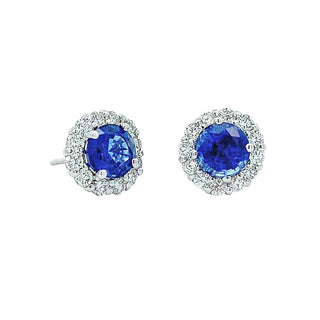 Fine sapphire halo studs
