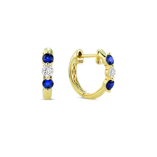 18k sapphire hoops