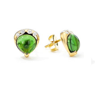 Green tourmaline studs
