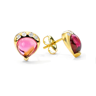 Pink tourmaline studs