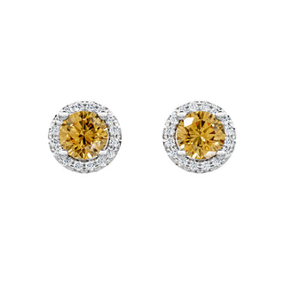 Citrine halo studs