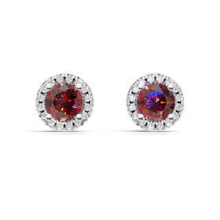 Garnet halo studs