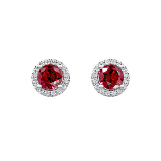 Ruby halo studs