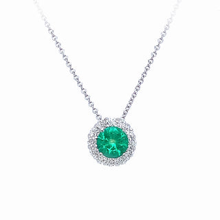 Emearld Halo Pendant