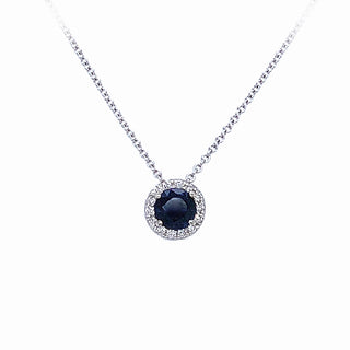 Sapphire Halo Pendant