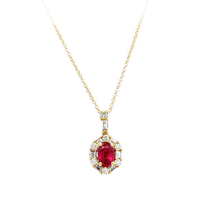 Ruby halo pendant
