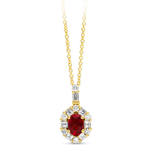 Ruby halo pendant