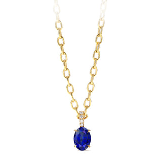 Oval sapphire pendant