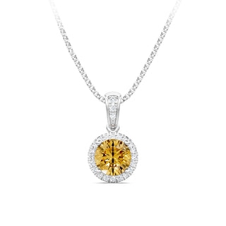 Citrine halo pendant