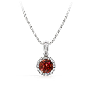 Garnet halo pendant