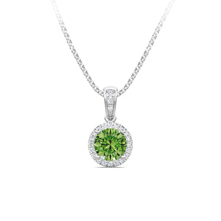Peridot halo pendant