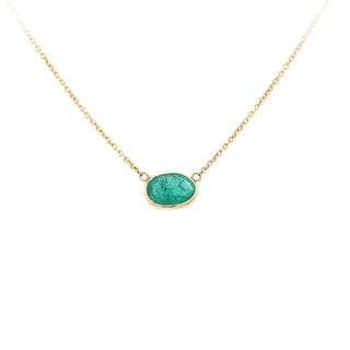 Emerald solitaire necklace