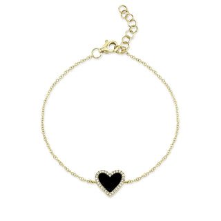 Onyx heart bracelet