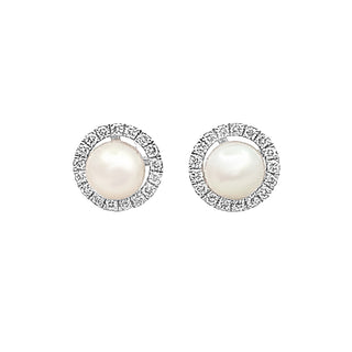 Pearl halo studs