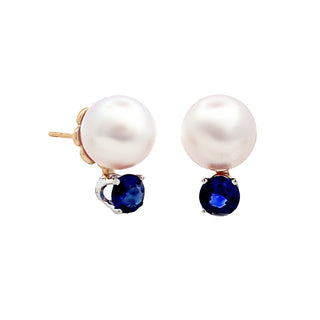 Pearl/sapphire studs