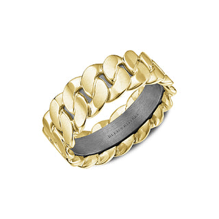 14KY/TANTALUM LINK WEDDING BAND