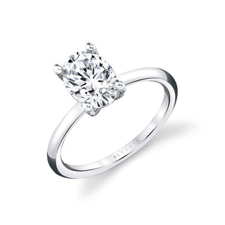 Oval solitaire mounting