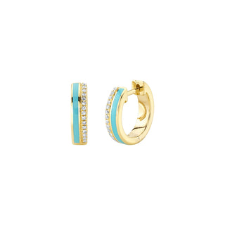 Turquoise enamel hoops
