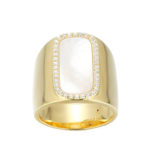 Wide pearl ring
